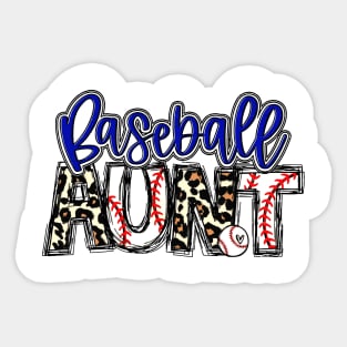 Baseball Aunt Leopard - Baseball Aunt Sticker